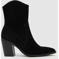 Schuh Angelo Suede Western Boots In Black, Size: 8 (EU 41) | Schuh