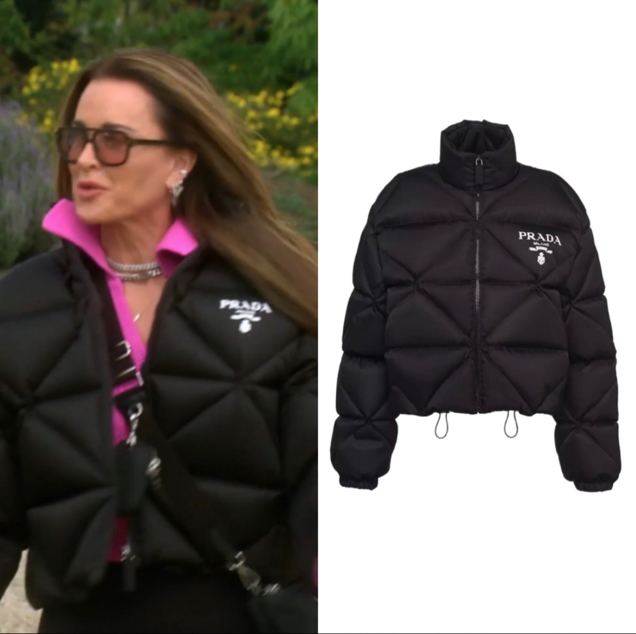 Kyle Richards’ Black Prada Puffer Coat