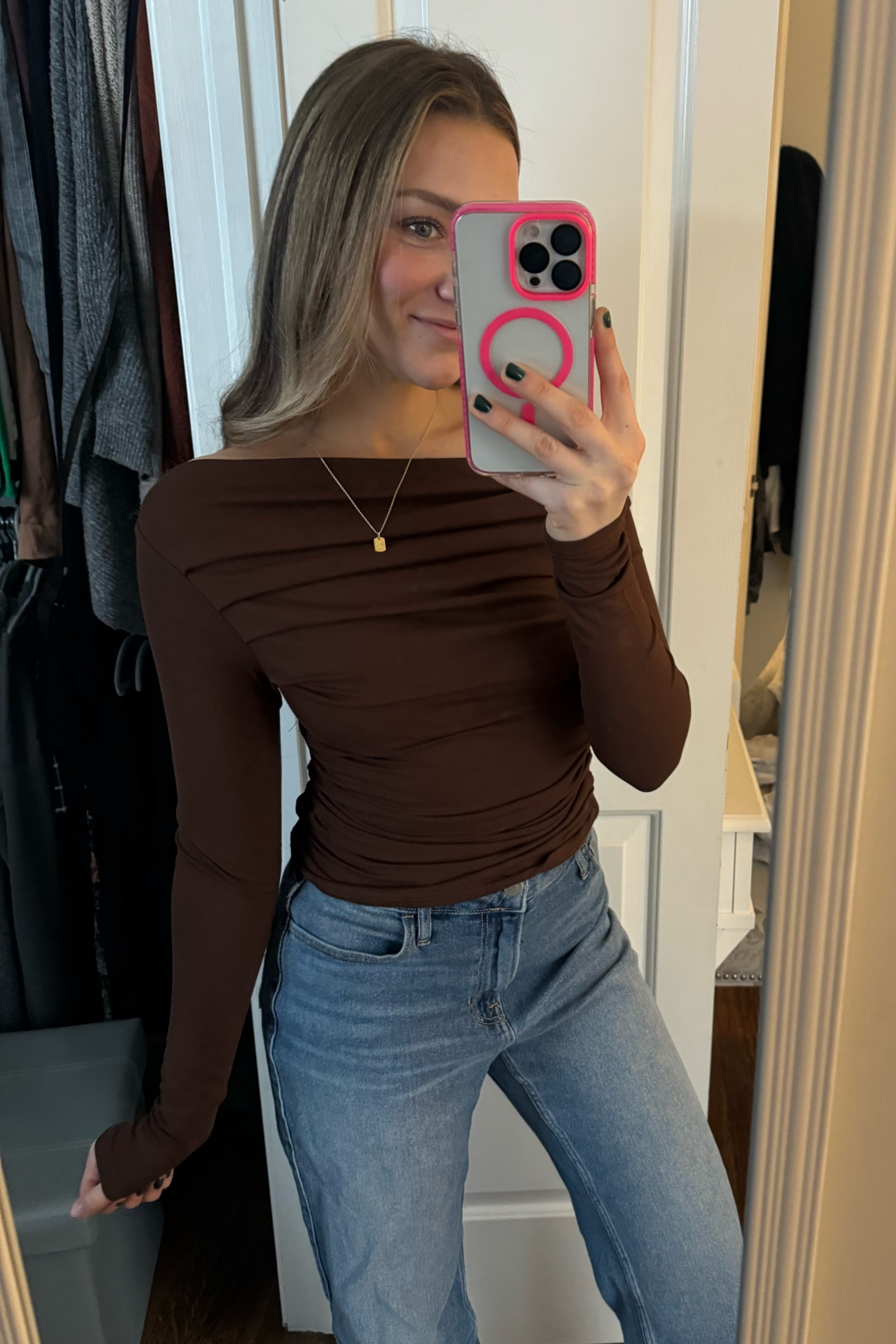 why do I feel like Regina George in this 🤣 so cute though I want every color #amazontop #amazon #amazonspringsale #amazonbrowntop #browntop #offtheshouldertop 

#LTKsalealert #LTKstyletip