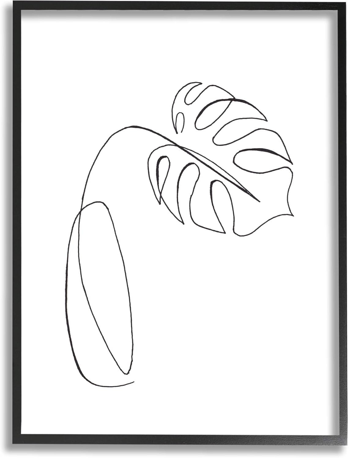 Stupell Industries Minimal Monstera Plant Single Line Drawing, Designed by Patricia Pinto Black F... | Amazon (US)