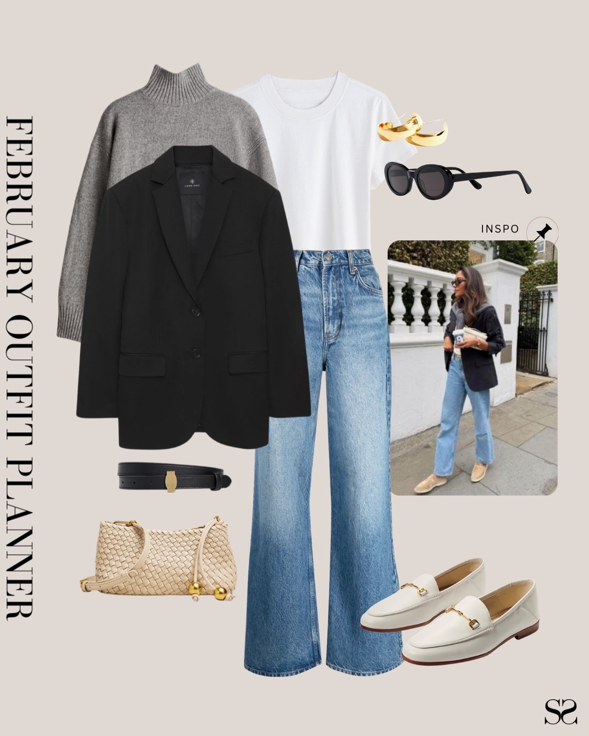 Monthly outfit planner FEBRUARY: Winter outfits | wide leg jean, black blazer, mockneck sweater, layered outfit, loafers 

#classicstyle #LTKstyletip #winteroutfit #springoutfit #transitionaloutfit

Image inspo credit: Pinterest


#LTKootd #LTKgrwm