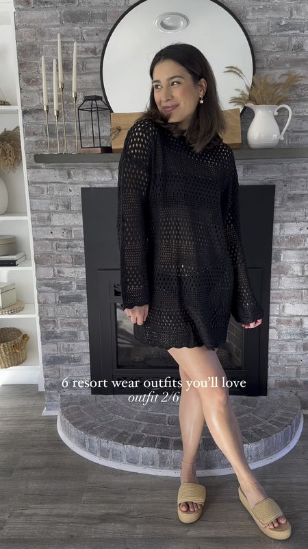 Sharing 6 resort wear outfits you’ll love! 🖤 I sized up in both this crochet dress and two piece suit. This crochet dress will go with so many suits this summer. 

I am wearing a L in the crochet dress and a M in the suit. Shoes are true to size  

#amazonfashion #vacationoutfit #momoutfit #summerstyles #pinterestinspired #pinterestfashion #momstyleinspo 

#LTKfindsunder50 #LTKshoecrush #LTKfindsunder100