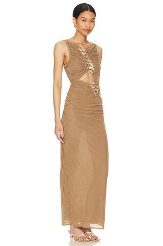 L'Academie Emeraude Maxi Dress in Umber Brown from Revolve.com | Revolve Clothing (Global)