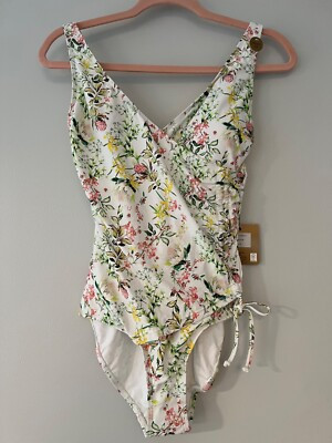 NWT NIP TUCK SWIM One Piece Swimsuit Multi Fit Cup WHITE FLORAL Size 6 | eBay US