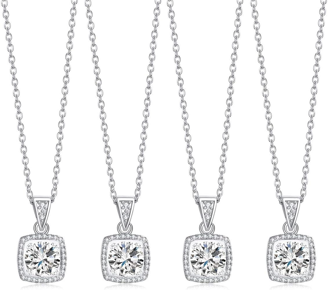 Bridesmaid Necklace Gifts I Couldn't Say I Do Without You 14K Rose Gold Plated Cubic Zirconia Diamon | Amazon (US)