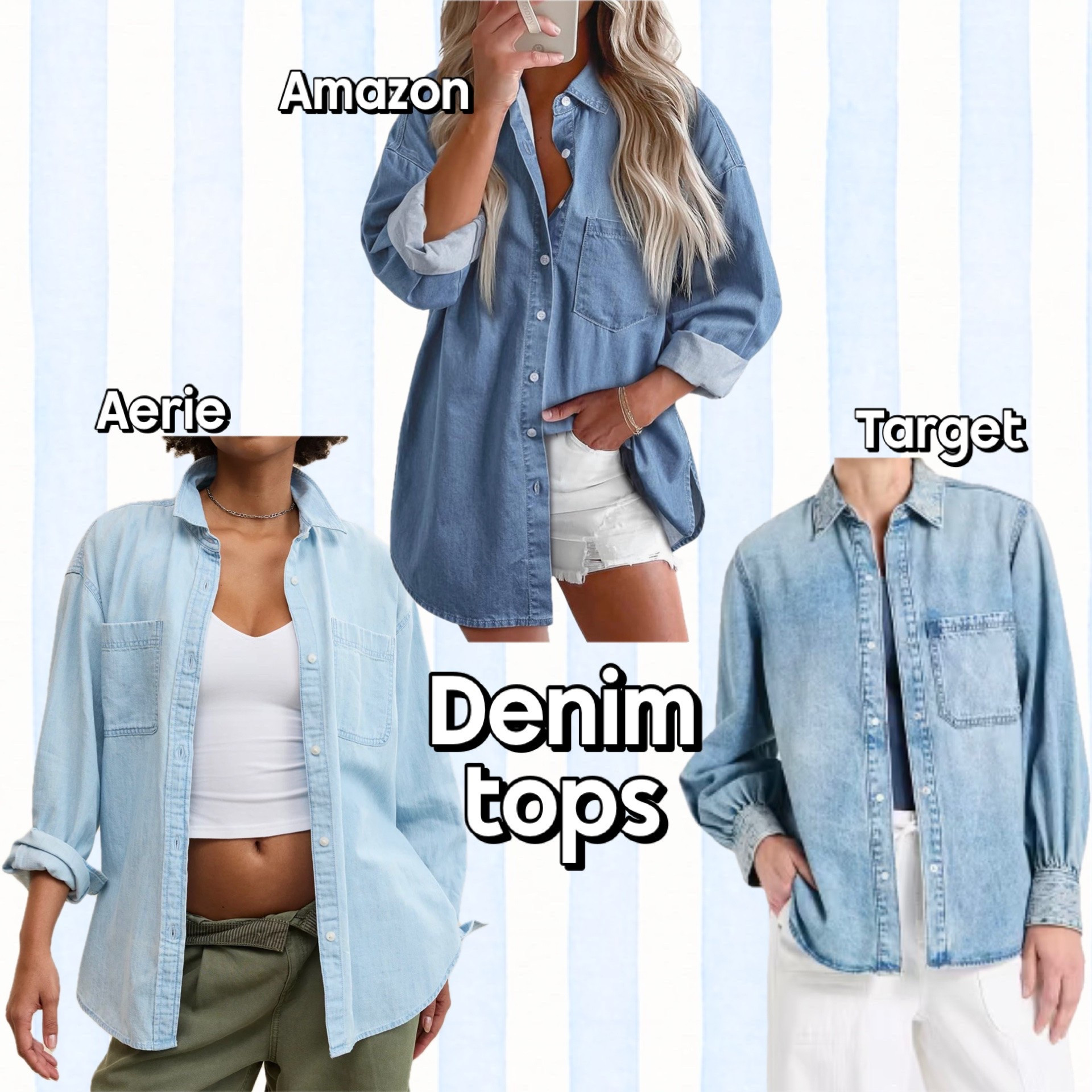 Rounded up a few good denim tops! 💙