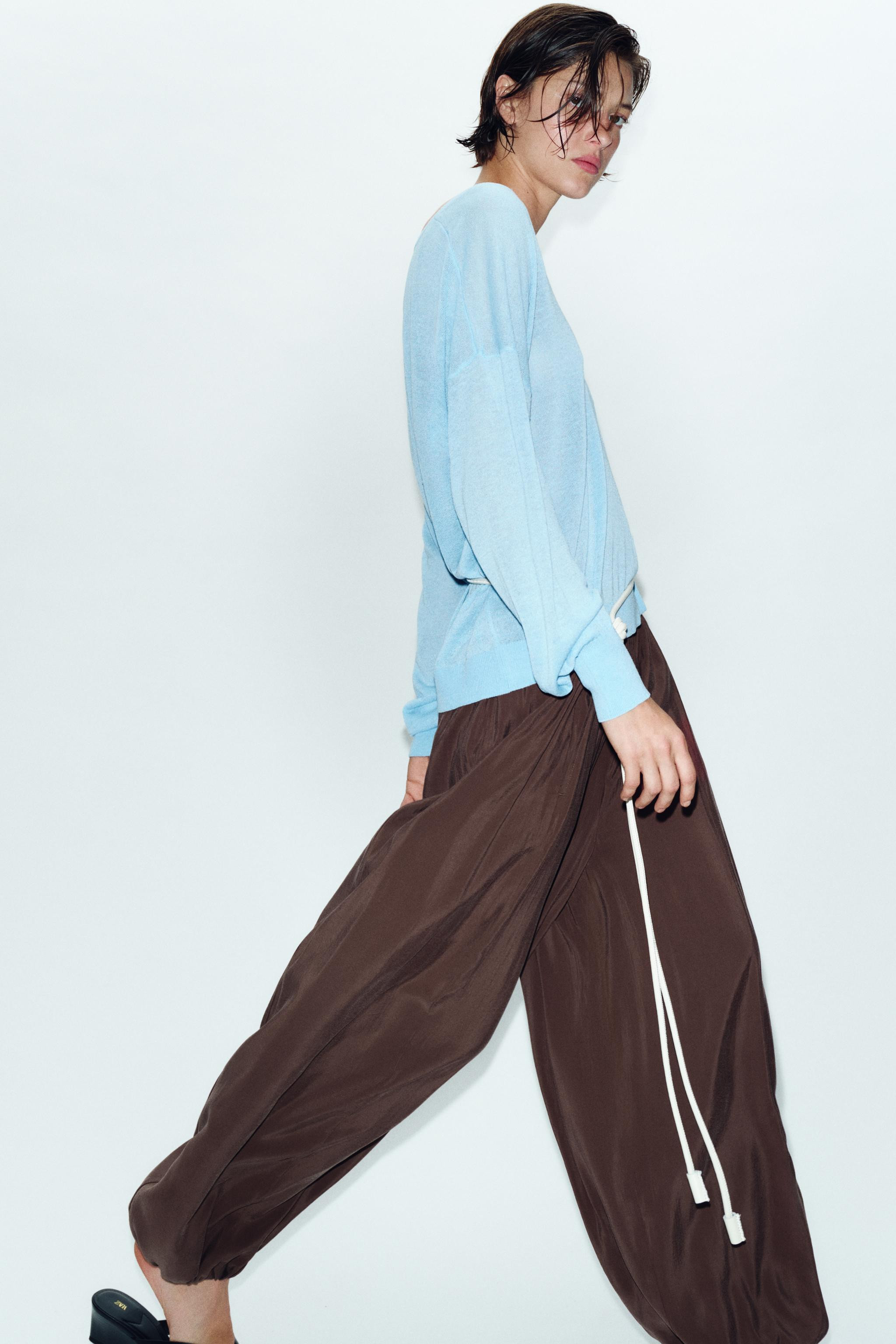 ELASTIC WAIST BALLOON PANTS | Zara US