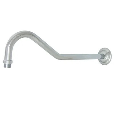 Kingston Brass Shower Scape 17-Inch Sheppard's Hook Rain Drop Shower Arm with Round Flange | Wayfair North America