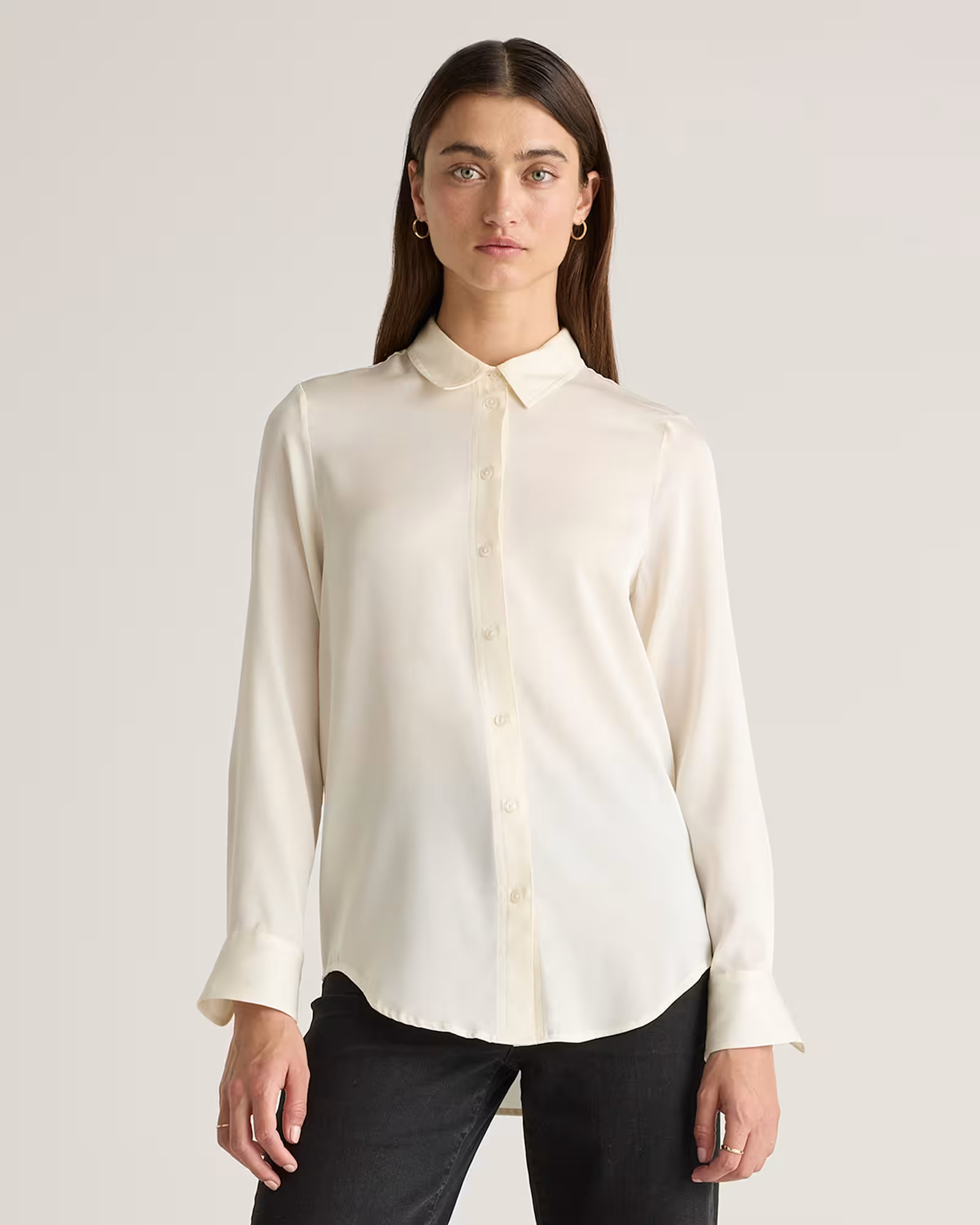 Washable Stretch Silk Blouse in Ivory | Quince