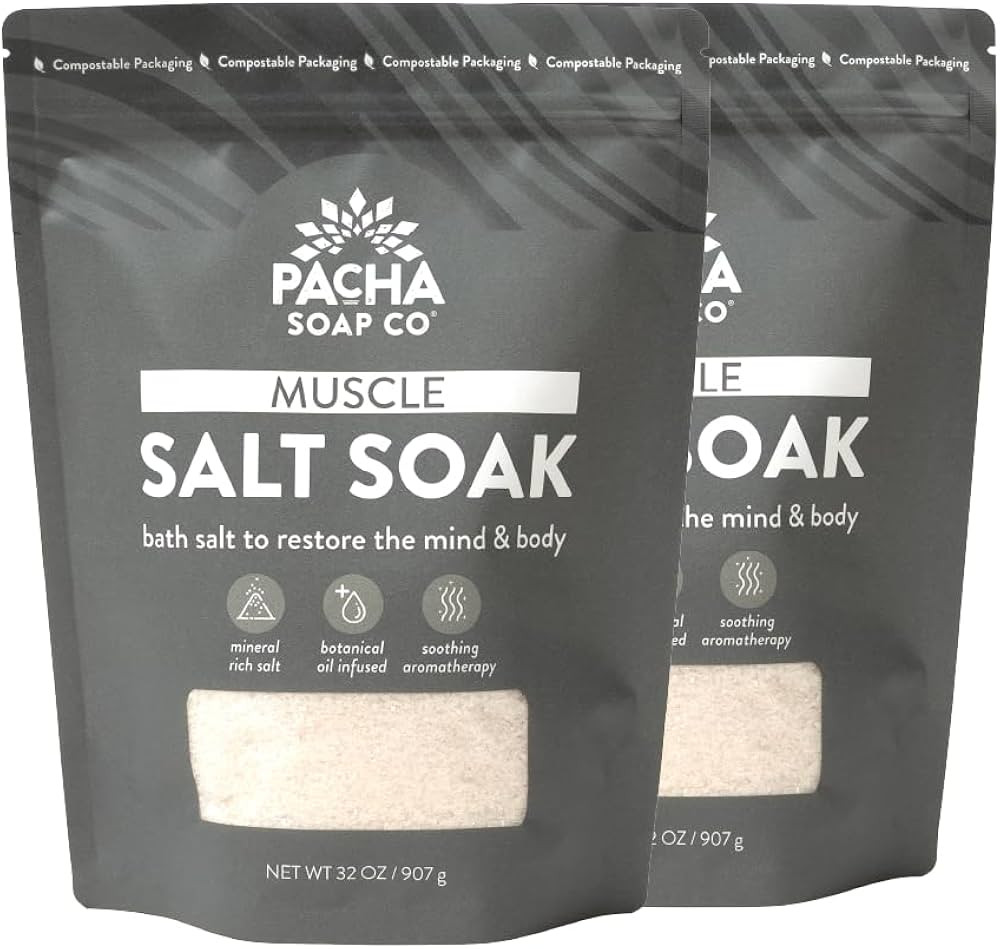 Pacha Soap Co. Muscle Salt Bath Soak - Epsom Salt with Arnica, Calendula, and Peppermint, Handcra... | Amazon (US)