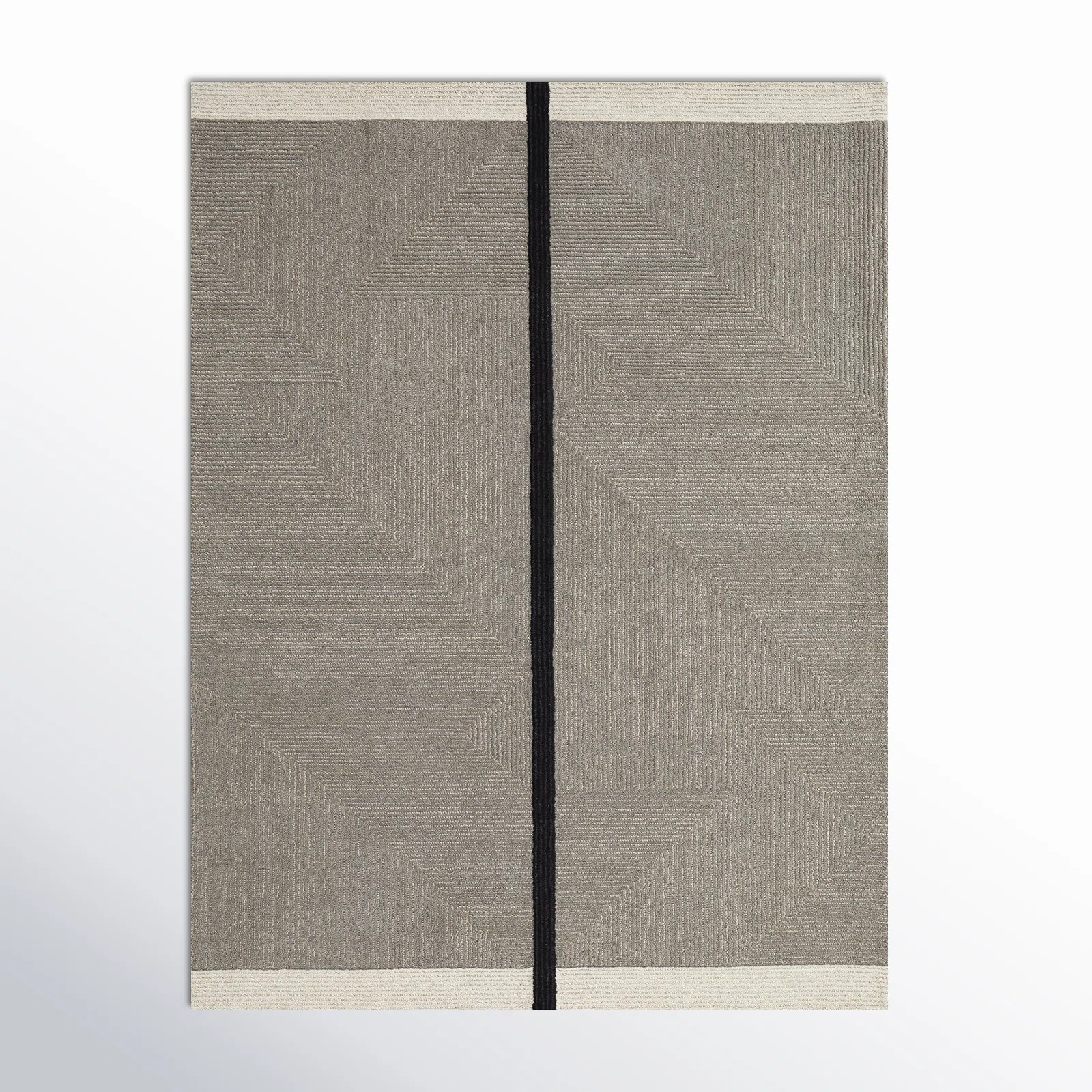 Nio Architectural Mid-Century Modern, Gray / Black, 3'-6" X 5'-6" Accent Rug | AllModern