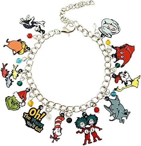 Dr Seus Charm Bracelet Cat Hat Bracelet Woman | Amazon (US)
