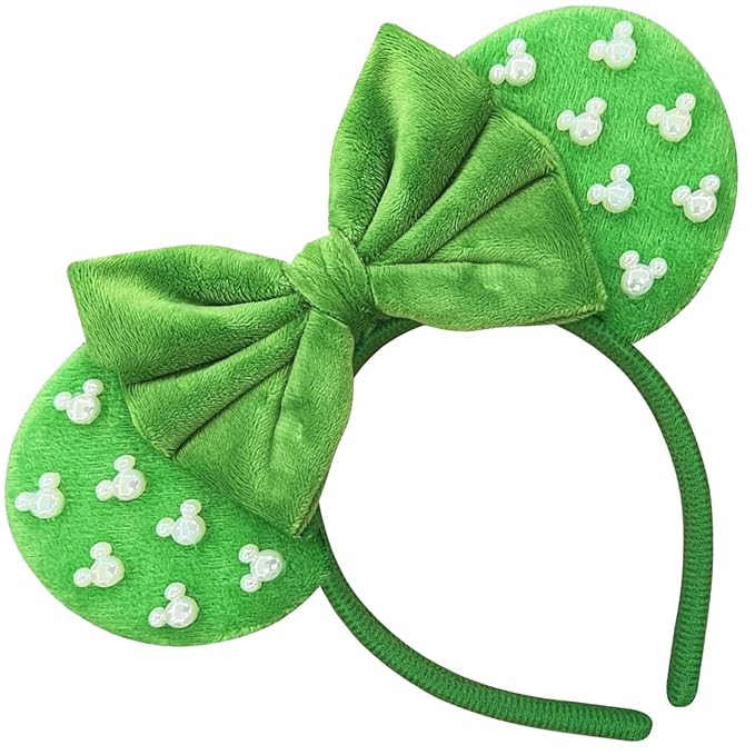 Trnerm Large Fuzzy Green Headbands for Women and Adults - Birthday Headband with Plush Ears for P... | Amazon (US)