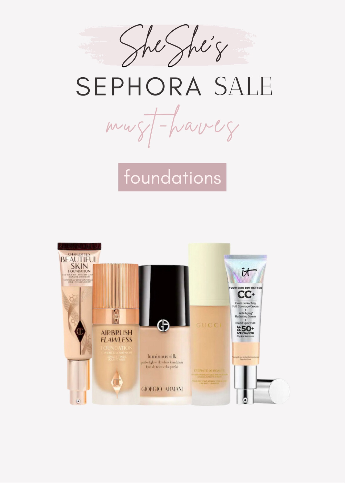 @sephora Sale must haves. Foundations from @giorgioarmani @charlottetilbury @itcosmetics @gucci and just a few of my favs. 

#LTKbeauty #LTKsalealert #LTKunder100