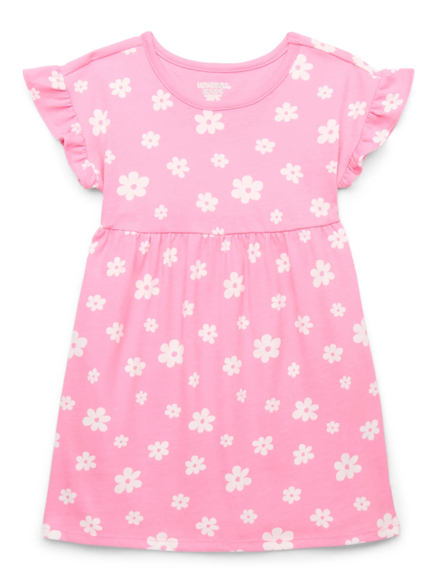 Garanimals Toddler Girl Print Dress with Short Ruffle Sleeves, Sizes 12M-5T | Walmart (US)