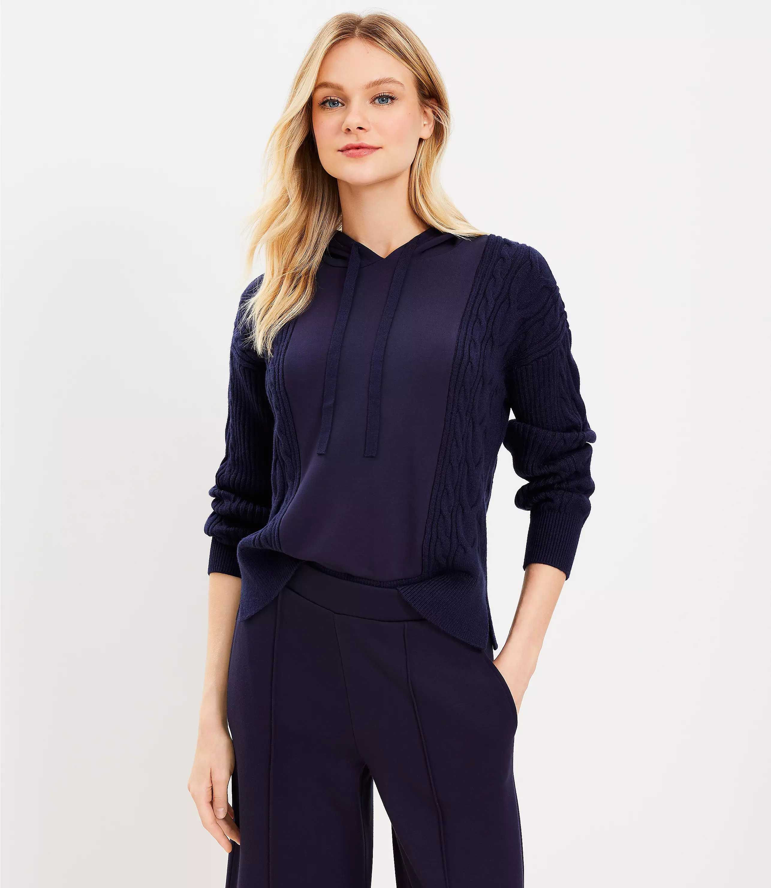 Lou & Grey Cable Signaturesoft Hoodie | LOFT