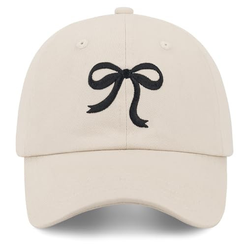 Cute Trendy Bow-Tie Baseball Cap for Women Girl Fashion Sun Visor Cap Embroidered Hiking Travel Trucker Hats | Amazon (US)