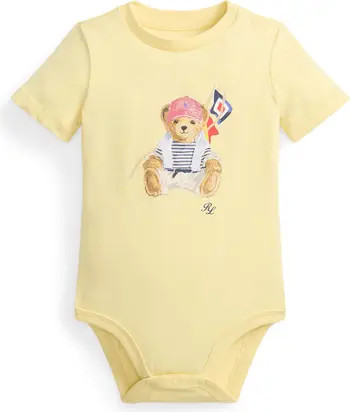 Polo Bear Cotton Jersey Bodysuit | Nordstrom