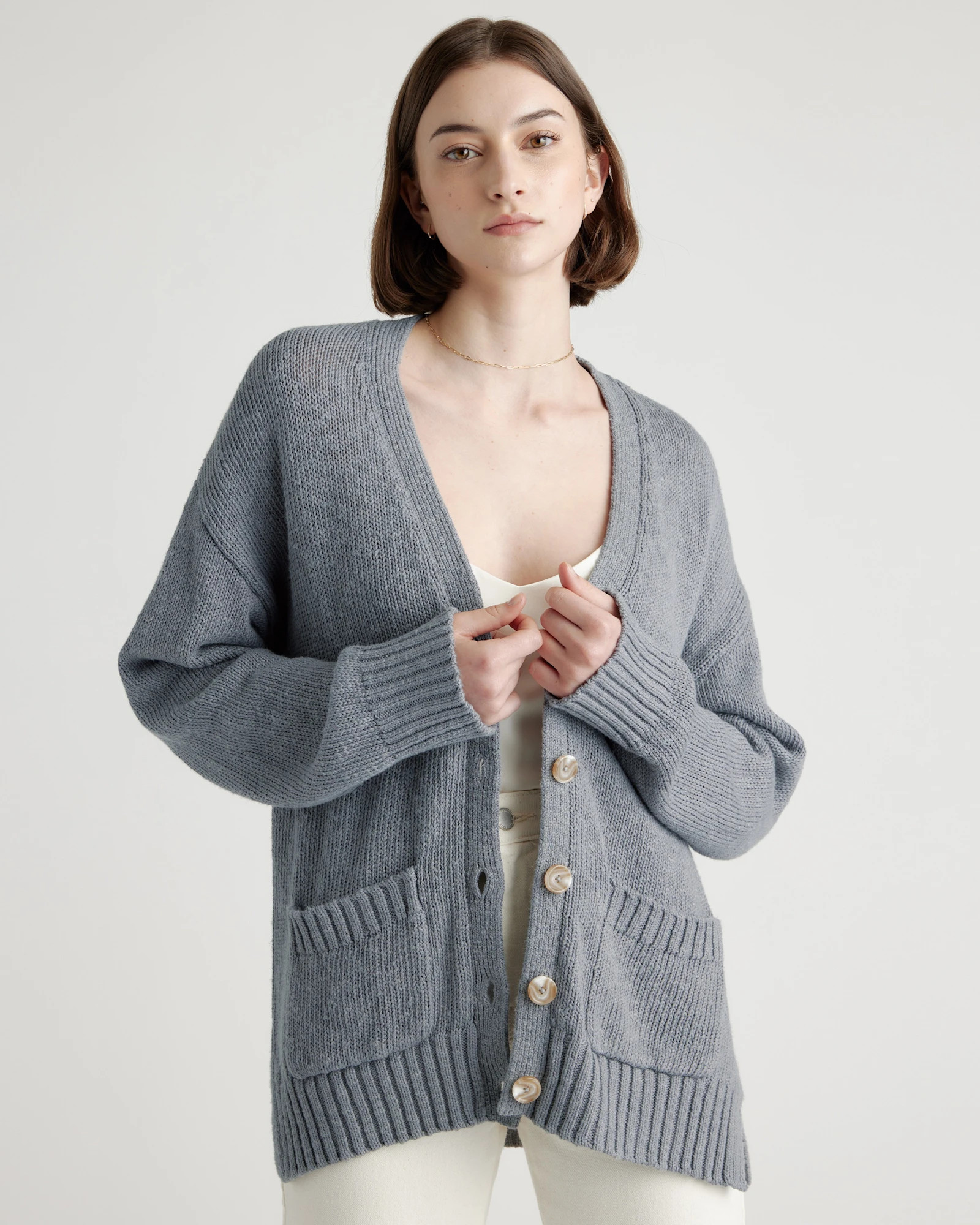 Cotton Linen Relaxed Cardigan | Quince
