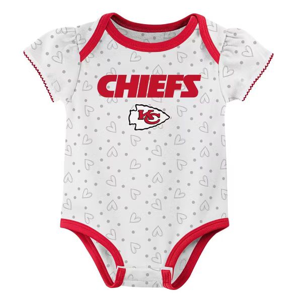 NFL Kansas City Chiefs Girls' Newest Fan 3pk Bodysuit Set | Target