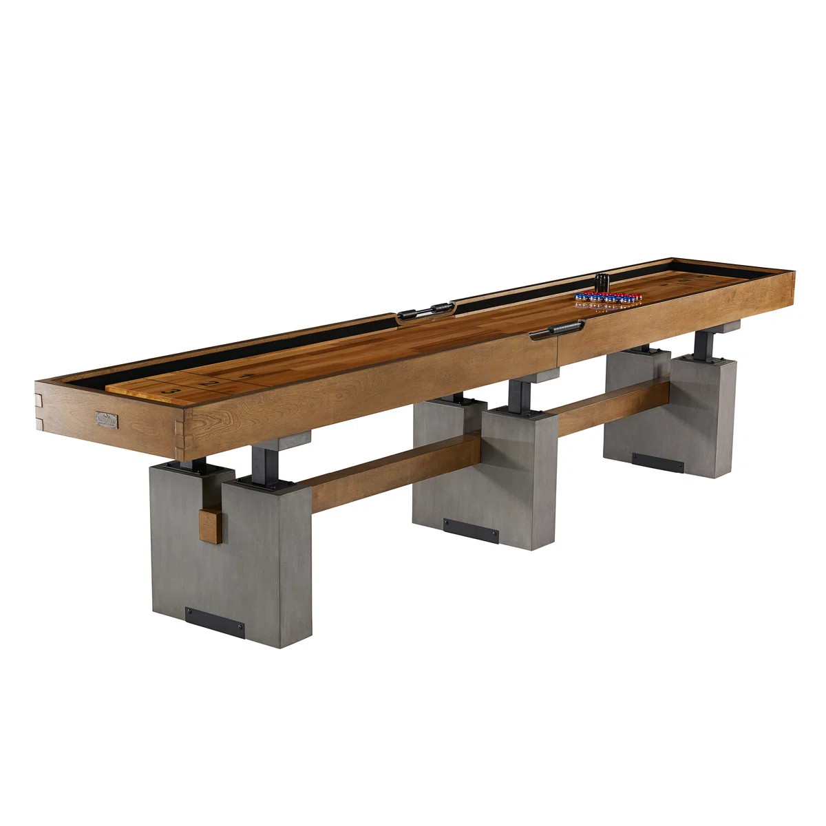 Barrington 12-ft Urban Clyborne Shuffleboard Table With Scratch-Resistant Playfield and 8 Puck Se... | Wayfair North America