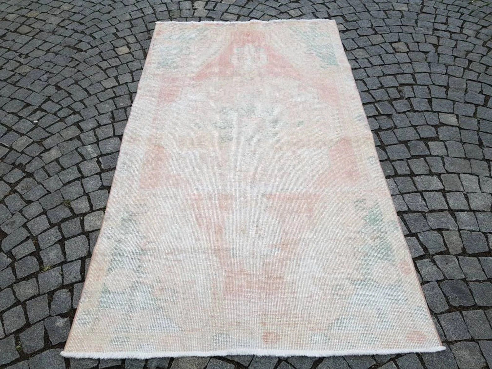 Orange Oushak Rug 4.2x6.10 ft Blue Turkish Rug Anatolian Rug Boho Rug Traditional Rug Vintage Rug... | Etsy (US)