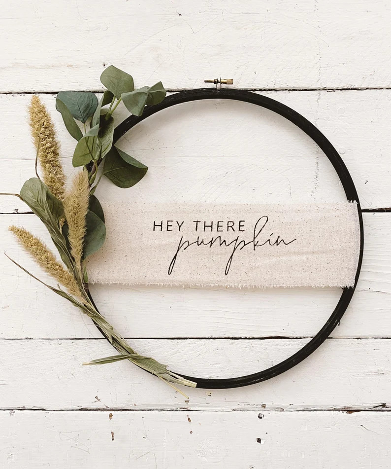 Modern Wheat Eucalyptus Fall Hoop Wreath// Wheat Wreath// Fall | Etsy | Etsy (US)