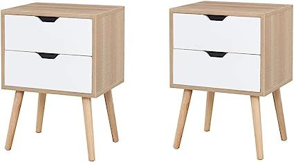 Sweetgo End Side Table Nightstand with Storage Drawer -Fashion Modern Assemble Storage Cabinet Be... | Amazon (US)