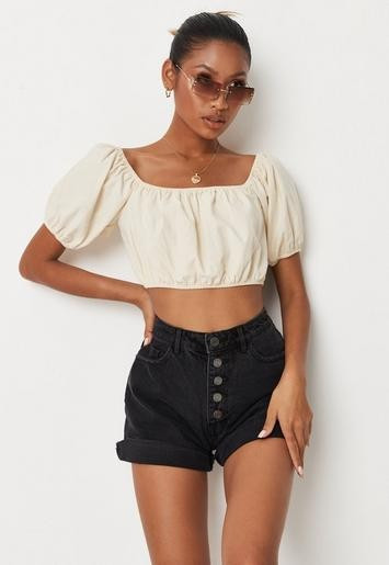 Missguided - Recycled Petite Black Washed Denim Mom Shorts | Missguided (UK & IE)