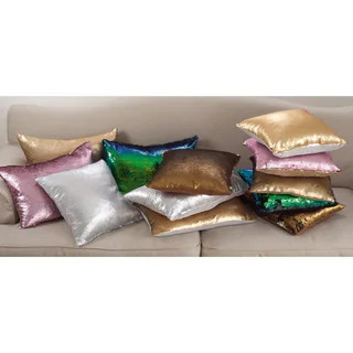 Sirun Collection Sequin Mermaid Design Down Filled Throw Pillow - Gold - 18" x 18" | Bed Bath & Beyond
