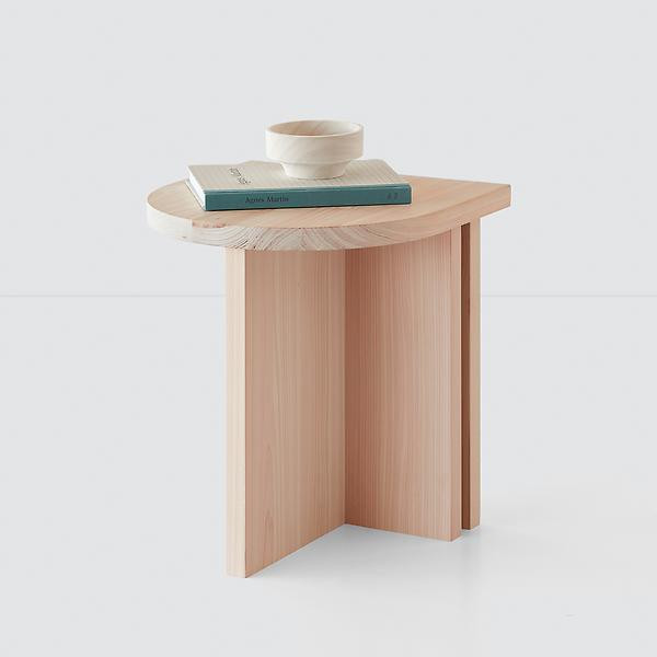 The Citizenry Half Moon Hinoki Wood Side Table | The Container Store