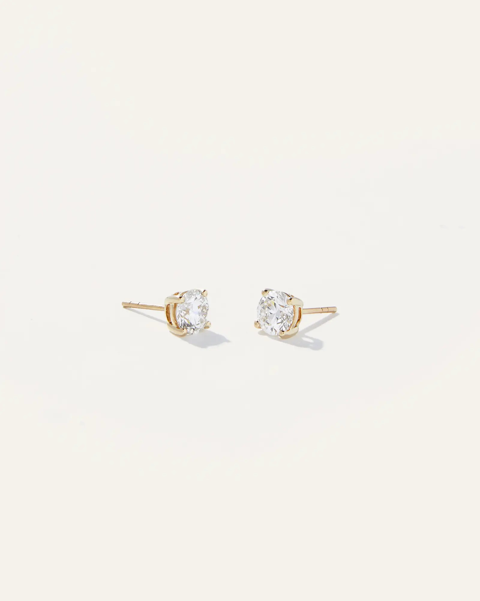 14K Gold Lab Grown Diamond Solitaire Studs in Yellow Gold | Quince