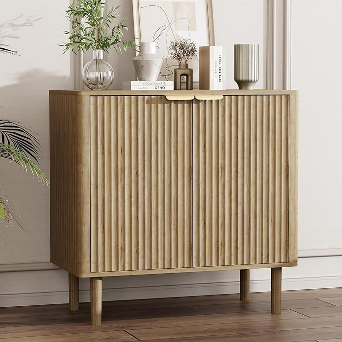 IKALIFE Sideboard Buffet Cabinet with Storage, Modern Fluted Accent Credenza with Doors & Adjusta... | Amazon (US)