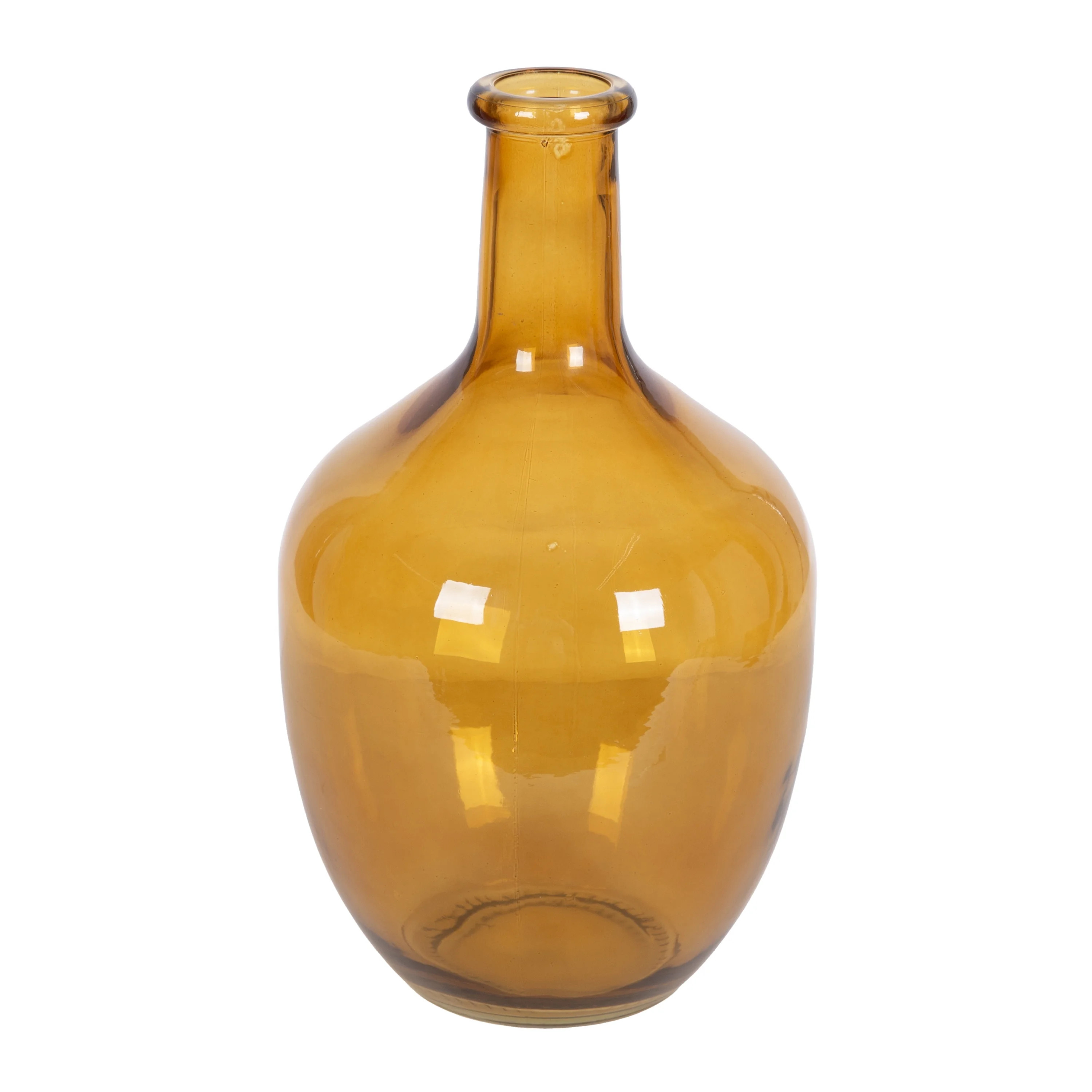 DesignOvation 12" High Amber Translucent Glass Tabletop Vase - Walmart.com | Walmart (US)