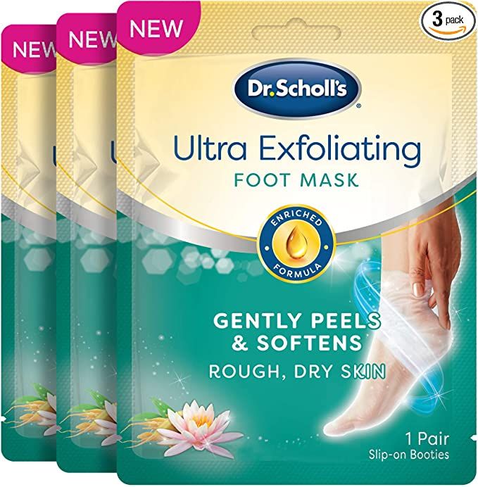 Dr. Scholl's Rough, Dry Skin Ultra Exfoliating Foot Mask 3 Pack, Gently Peels and Softens, with U... | Amazon (US)