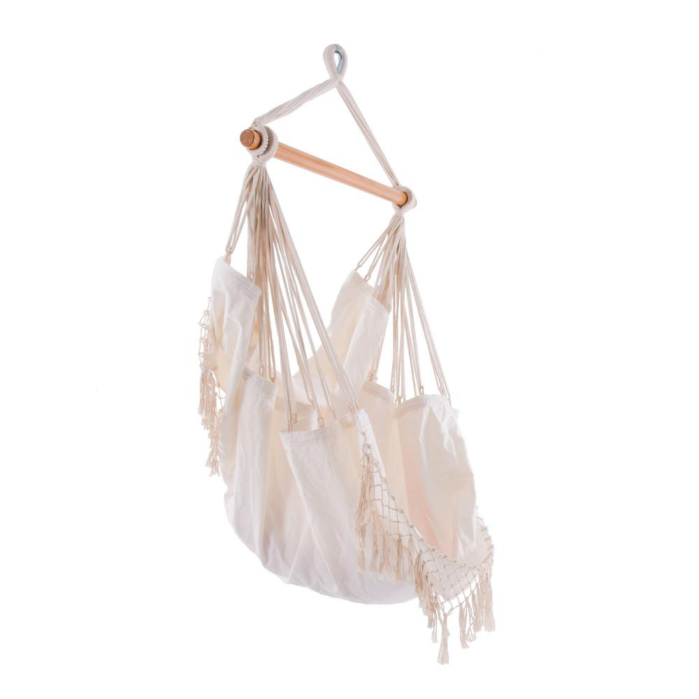 Vivere 2.5 ft. Brazilian Style Cotton Hammock Chair in Natural | The Home Depot