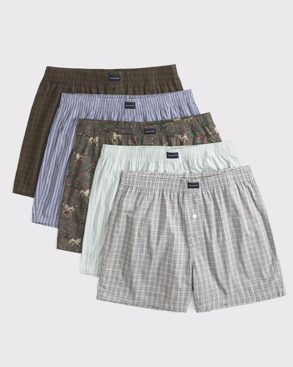 5-Pack Woven Logo Boxers | Abercrombie & Fitch (US)