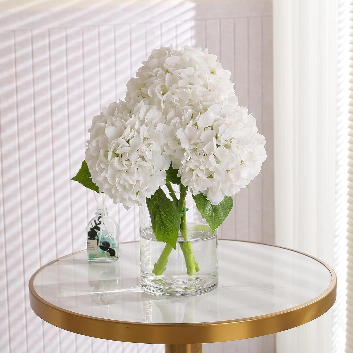 4 Pack Real Touch Latex Artificial Hydrangea Flowers \u2013 22.4" Tall, 7.8" Blooms, Bendable Ste... | Wayfair North America