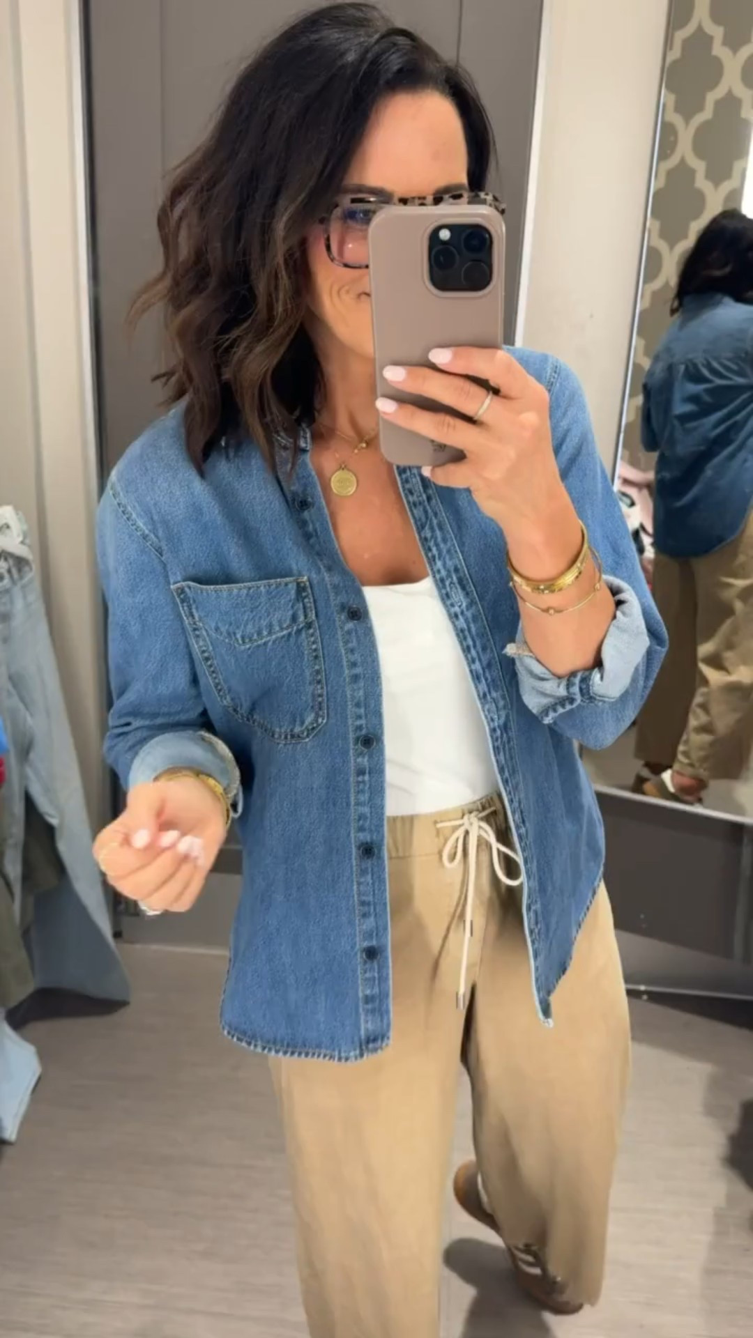 Y'all look at this outfit from @Target . A perfect elevated basic for chic casual daily wear. These pants are so comfortable perfect for long work days. Loving this jean jacket for the colder days! 

Mom style casual outfits target must haves brown flats women's blouses affordable target fits teacher mom approved women's fashion Vintage Pickin 

#LTKSeasonal #LTKootd #LTKOver40