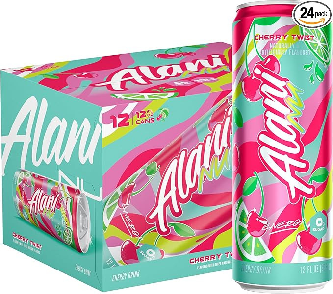 Alani Nu CHERRY TWIST Sugar Free, Low Calorie Energy Drinks, 200mg Caffeine, Biotin B Vitamins, Z... | Amazon (US)