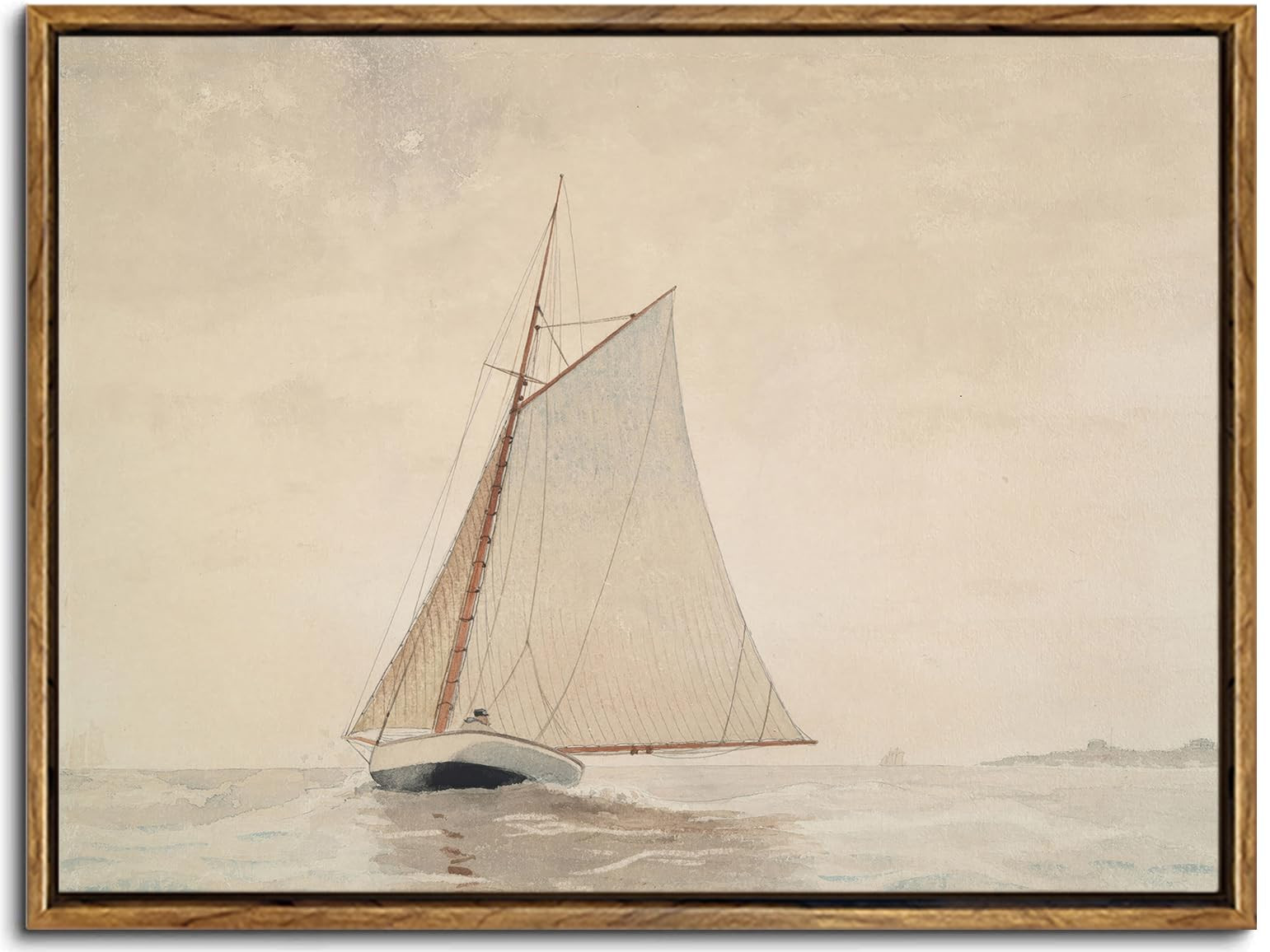 Palette Dreams Framed Large Canvas Wall Art for Living Room, White Sailboat Seascape Watercolor V... | Amazon (US)