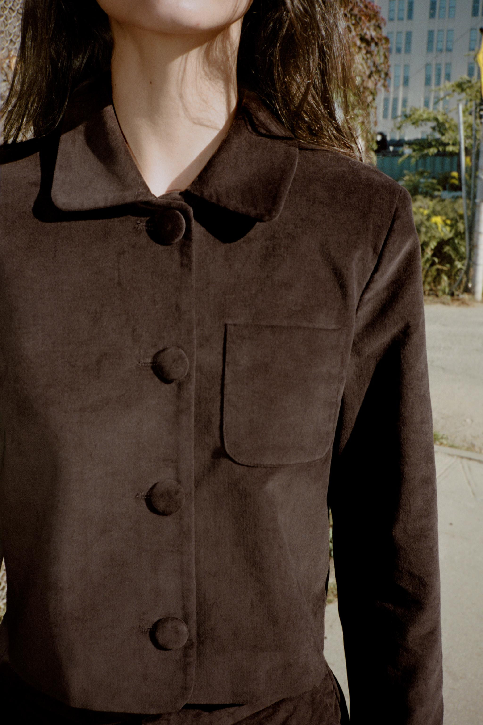 VELVET CROP BLAZER | Zara UK