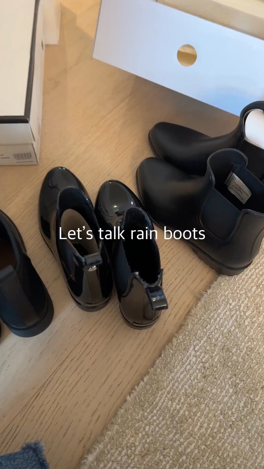 Rain boot review:

Blondo waterproof lug sole - not heavy, comfy, run tts. More of a round toe

Target - lightweight, a roomy size 6, great almond toe. 

Marc fisher- very comfy, lightweight. Patent, shiny rubber. Run small  



#LTKCyberWeek #LTKSeasonal #LTKPetite