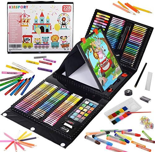 Art Supplies, KINSPORY 228 Pack Art Sets Crafts Drawing Coloring kit, Double-Side Trifold Art Easel, | Amazon (US)