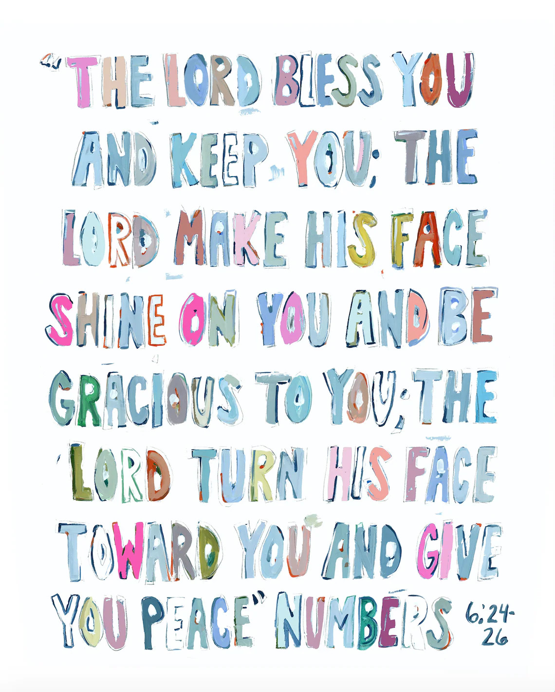 Numbers 6: 24-26 PINKS on paper | Chelsea McShane Art