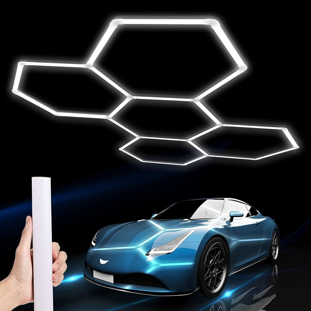 Hexagon LED Garage Light: 25 Pack Updated Bigger Size, 26400LM Super Bright Car Detailing Ceiling... | Amazon (US)