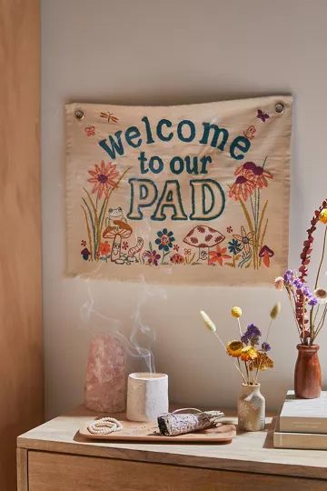 Welcome To Our Pad Embroidered Tapestry | Urban Outfitters (US and RoW)