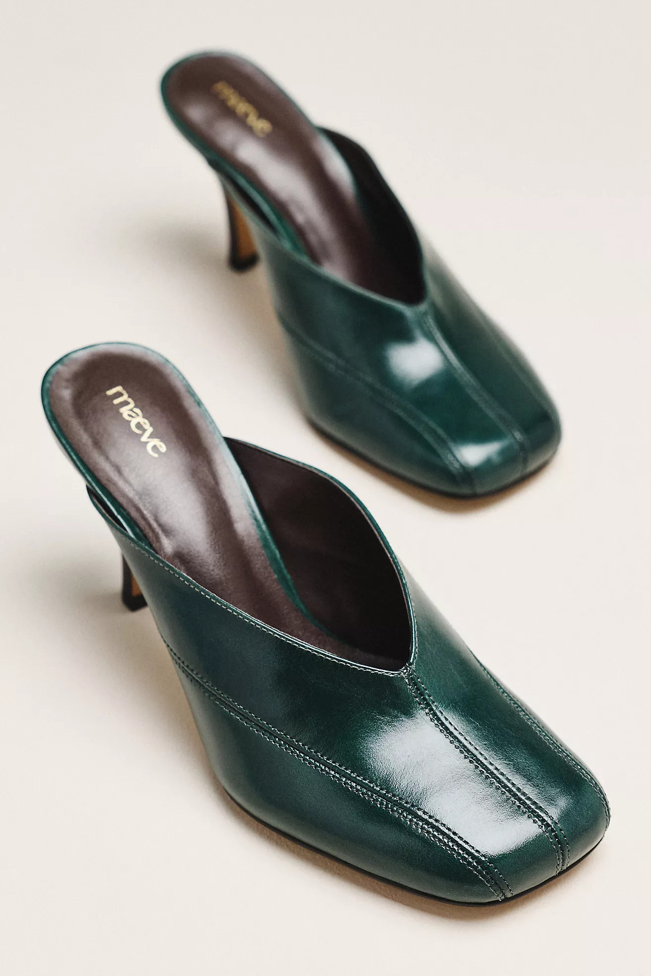 Maeve Square-Toe Mule Heels | Anthropologie (US)