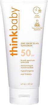 Thinkbaby SPF 50+ Baby Mineral Sunscreen – Safe, Natural Sunblock for Babies - Water Resistant ... | Amazon (US)