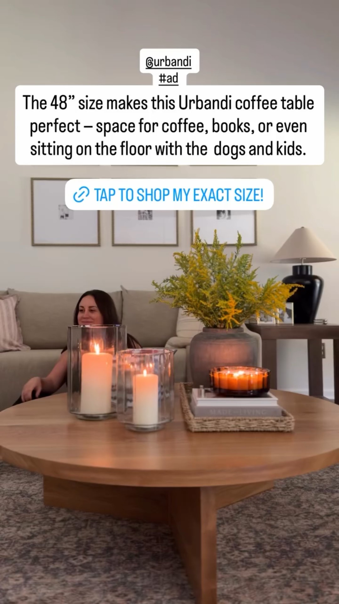 The 48” size makes this Urbandi coffee table perfect — space for coffee, books, or even sitting on the floor with the  dogs and kids. @urbandi 
#ad